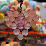 Glass Bead Pink White Charm