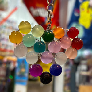 Glass Bead Rainbow Keychain