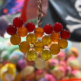 Glass Bead Red Orange Black Charm