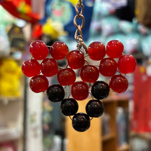 Glass Bead Red Yellow White Keychain