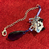 Glass Bead White Black Mouse Charm