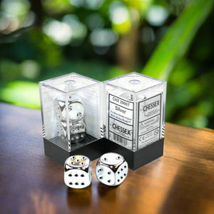 Dice Set (2 Pcs. Acrylic - Silver D6)