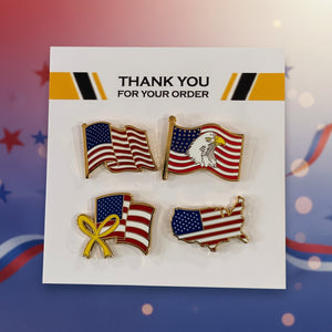 Flag Enamel Pin Set (4 Pins)