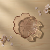 Pink cherry blossom glass dipping dish top view