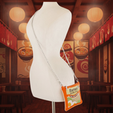 Ramen Noodle Soup novelty crossbody bag worn crossbody