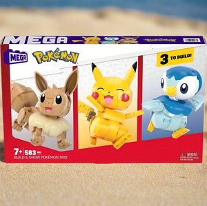 MEGA Pokémon Build & Show (Pikachu, Eevee, and Piplup)
