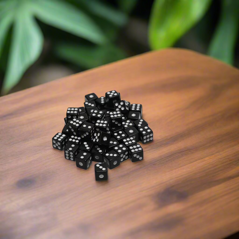 Dice Set (2 Pcs. 8mm Micro Acrylic - Black D6)