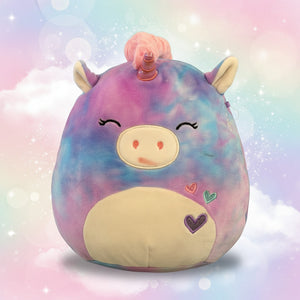 Squishmallows 8" Aurora the Tie-Dye Unicorn with Hearts