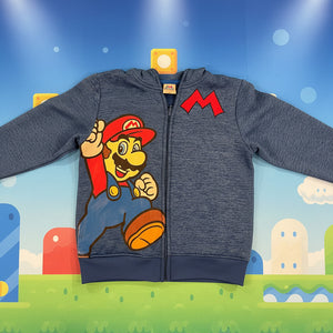 Super Mario Blue Zip-Up Hoodie